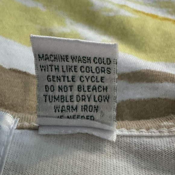 Shenanigans 2X Shirt Top Brown Yellow Floral Short Sleeve Split Scoop Neck Knit - Picture 4 of 7